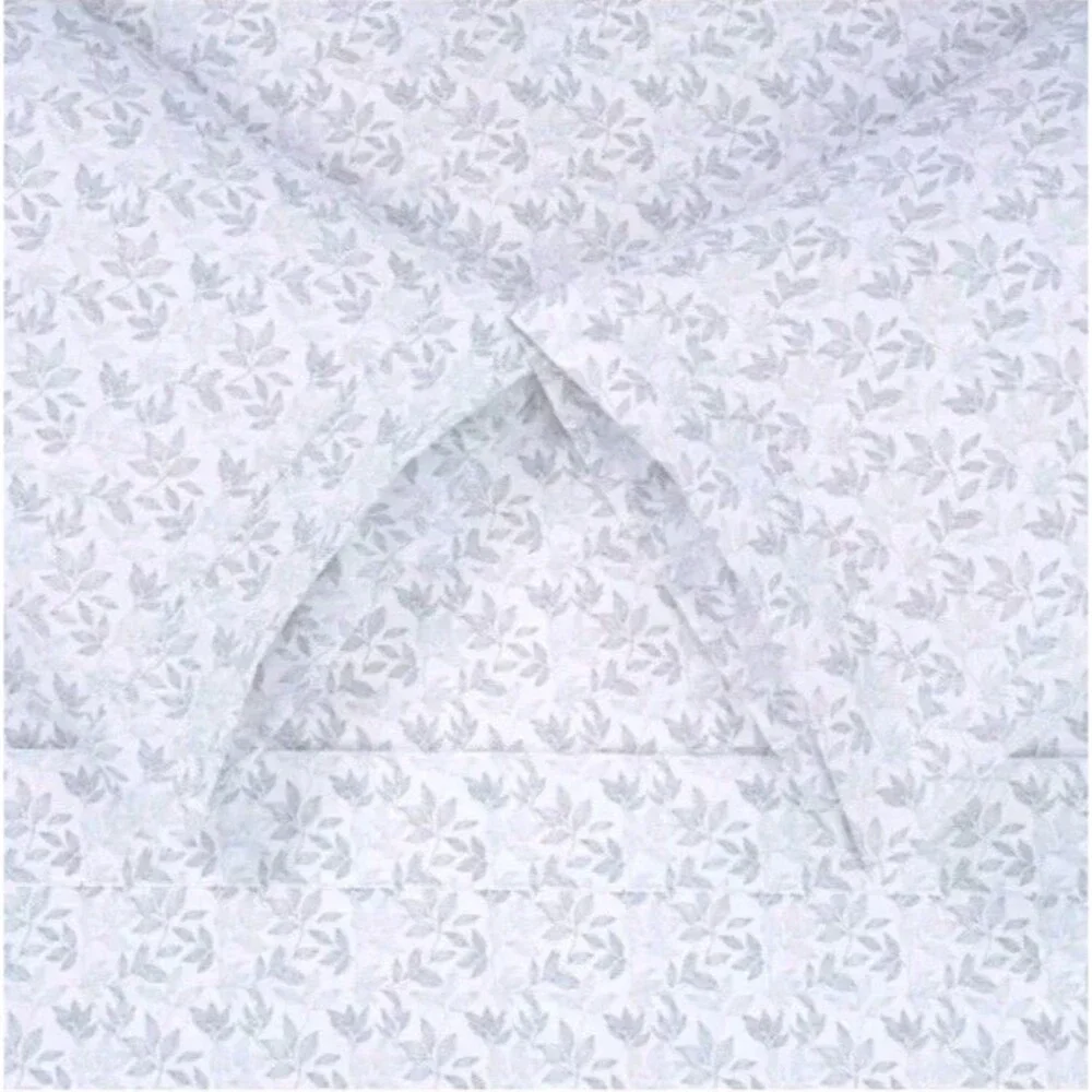 South Point Home Fashions Microfiber 6 Piece Sheet Set KING *Grey Leaf,  New